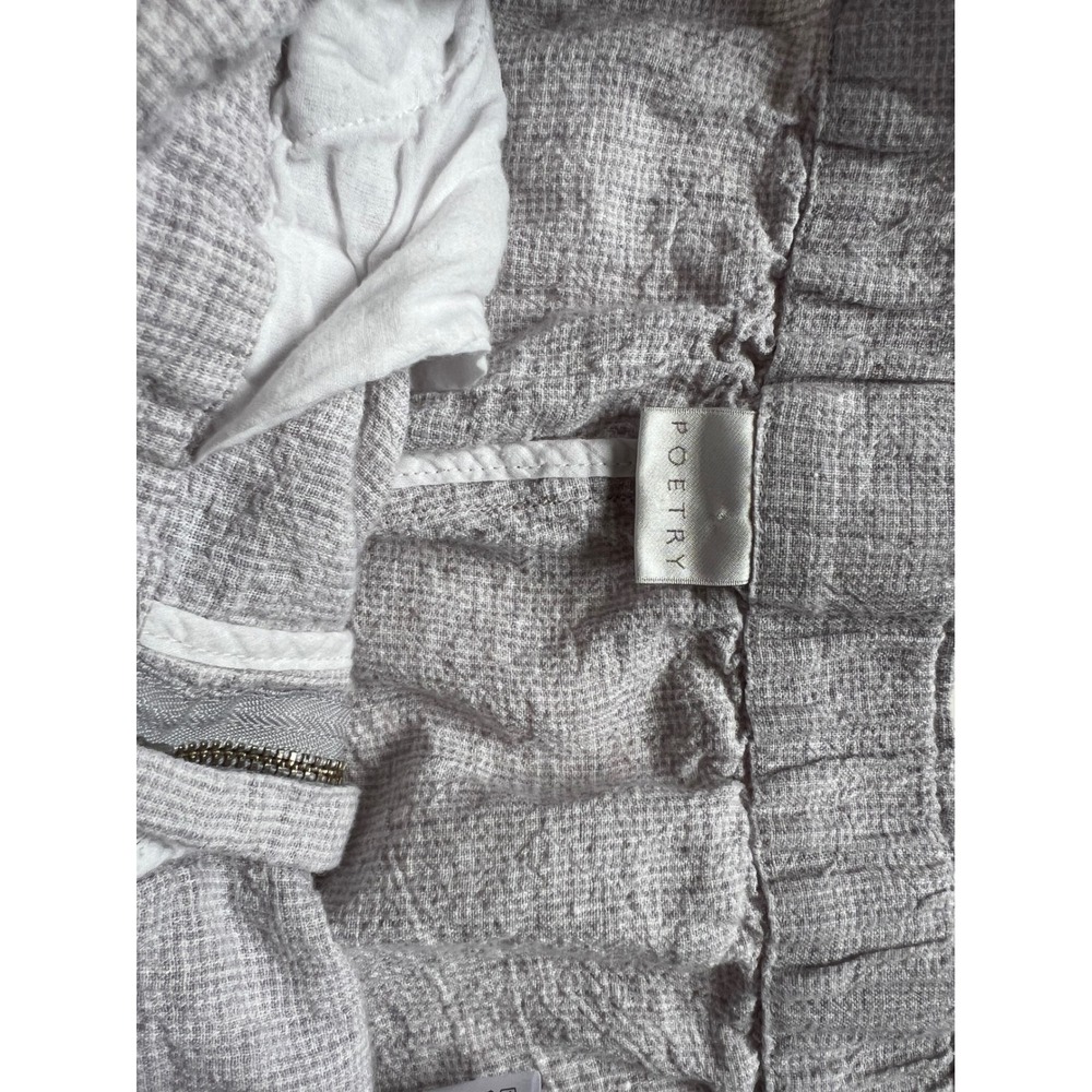 Poetry Women Grey Textured Linen Blend Wide Leg Trousers High Waist Pants Size 6 - Picture 8 of 10